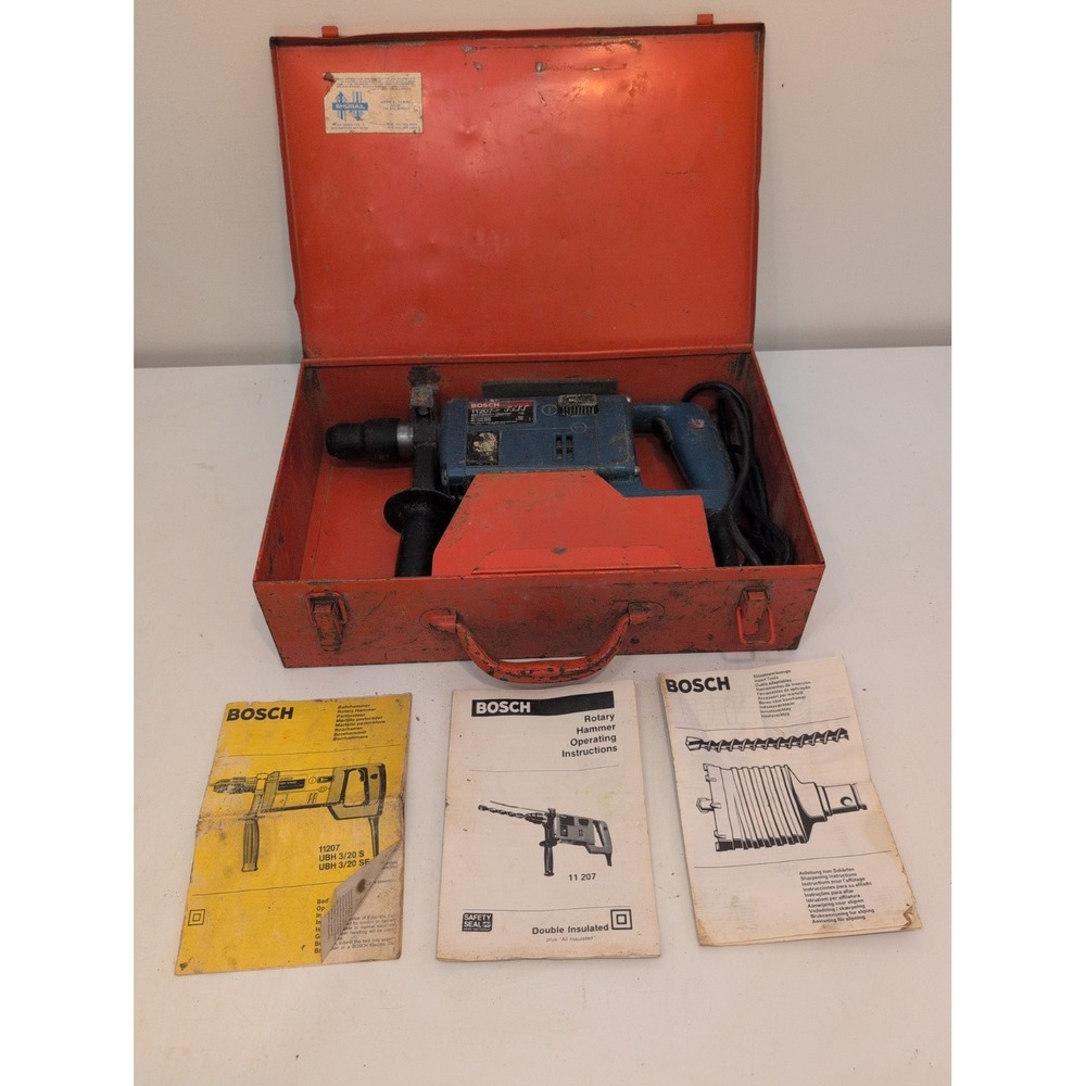 Bosch 11207 TNT Rotary Hammer Drill Tested And Working In Original Metal Case